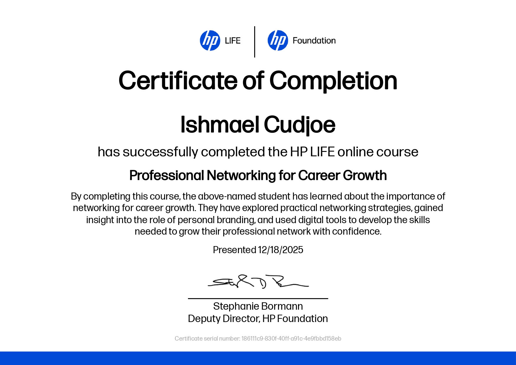 Certificate: Professional Networking for Career Growth
